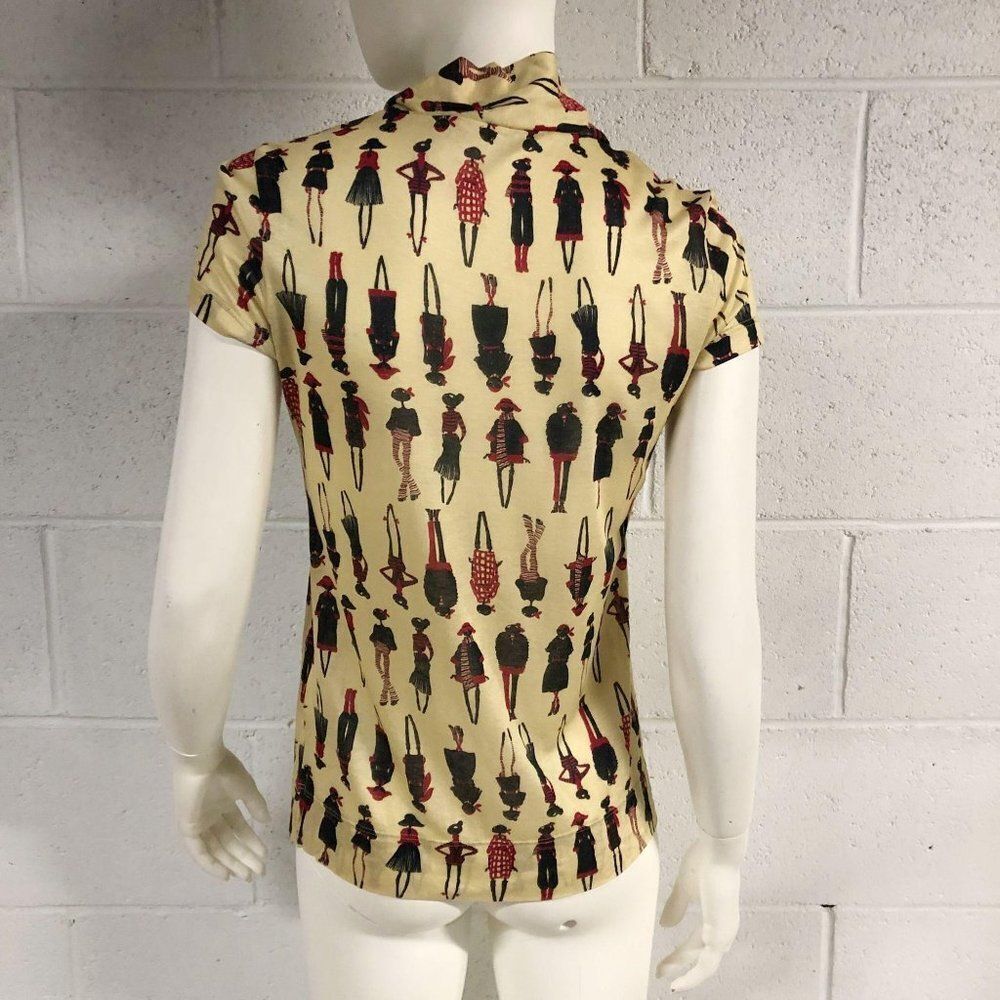 Love Moschino Printed Ladies Tie Neck Knit Top - Picture 6 of 8